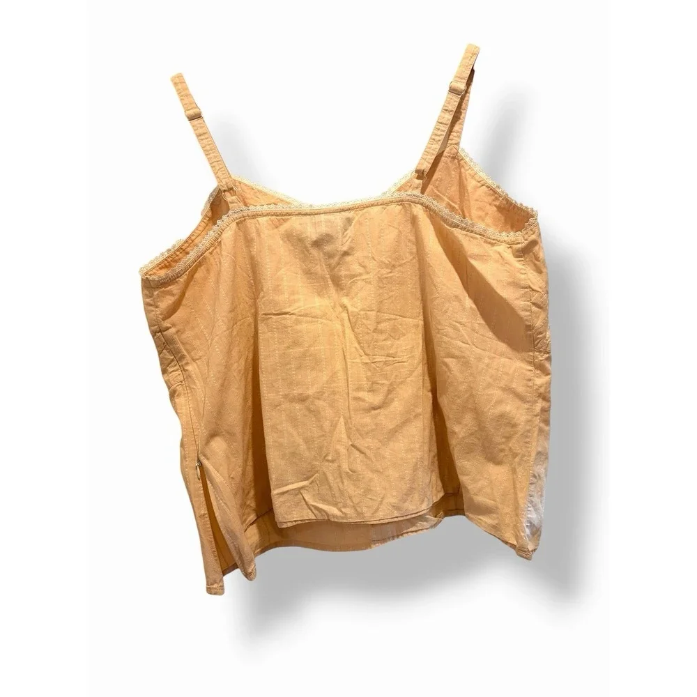 Venezia Cottagecore Tank Top Size 20 Peach Lace Trim Cotton Fairycore Boho Cami - Picture 14 of 15